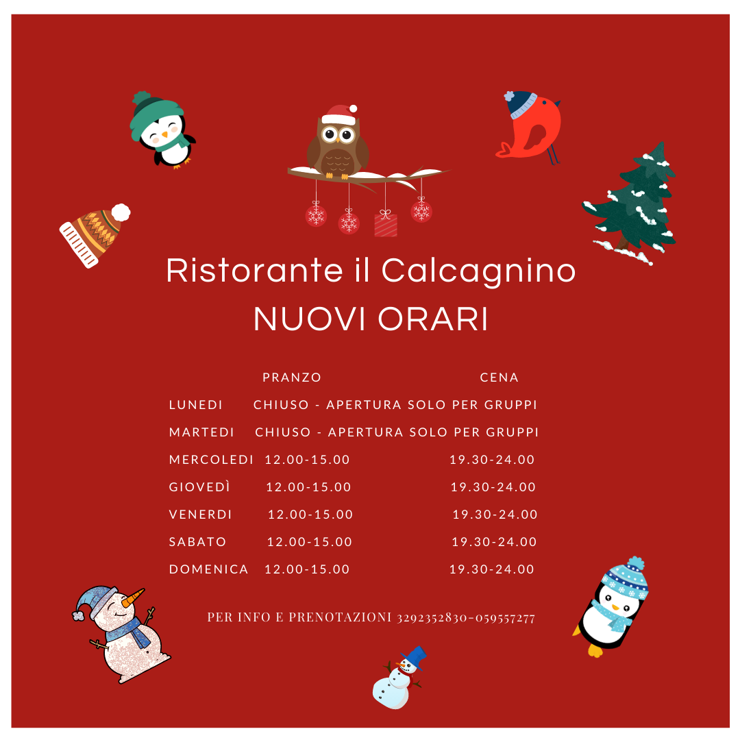 ristorante il calcagnino nuovi orari 1