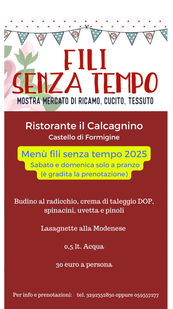 Menù fili senza tempo 2025